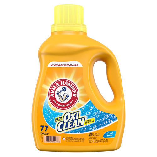 Image of Arm & Hammer OxiClean Concentrated Liquid Laundry Detergent, Fresh, 100.5 oz Bottle, 4/Carton