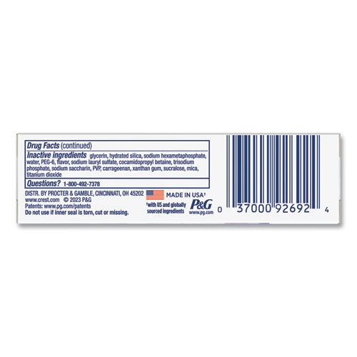 Image of Crest® 3D White Brilliance Advanced Whitening Technology + Advanced Stain Protection Toothpaste, 0.85 oz Tube, 72/Carton