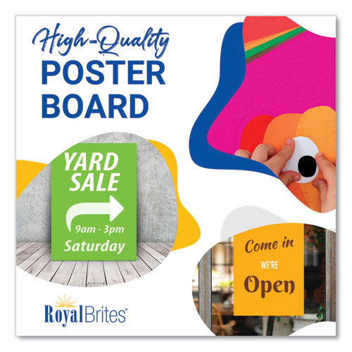 Image of Royal Brites Premium Coated Poster Board, 11 x 14, Assorted Neon Colors, 5/Pack