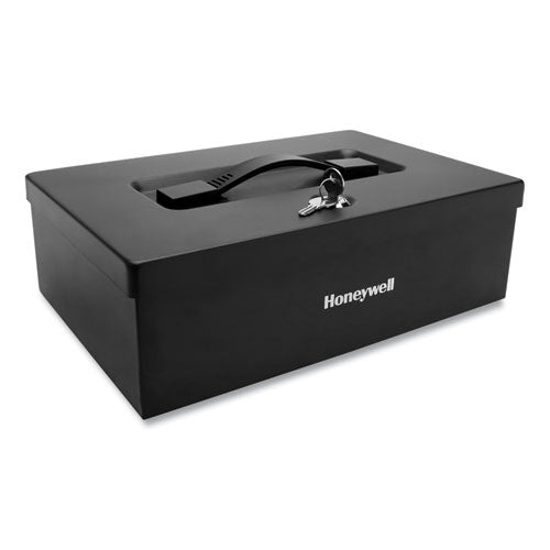 Image of Honeywell Fire Resistant Steel Security Box With Key Lock, 12.7 X 8.8 X 4.1, Black