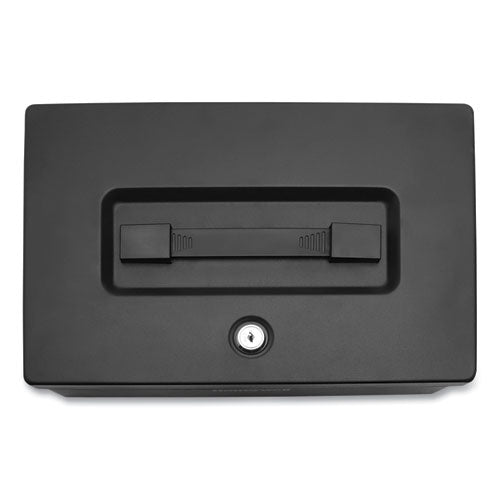 Image of Honeywell Fire Resistant Steel Security Box With Key Lock, 12.7 X 8.8 X 4.1, Black