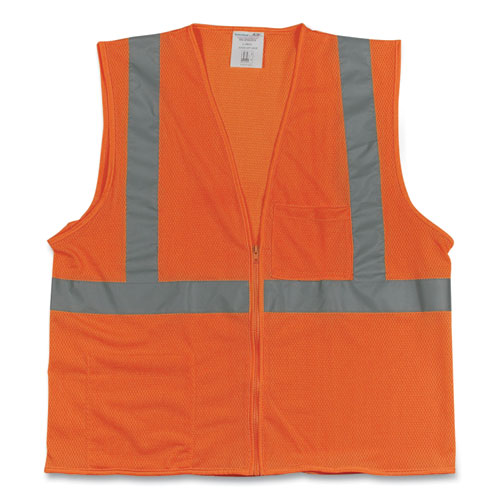 Image of PIP Zipper Safety Vest, 2X-Large, Hi-Viz Orange
