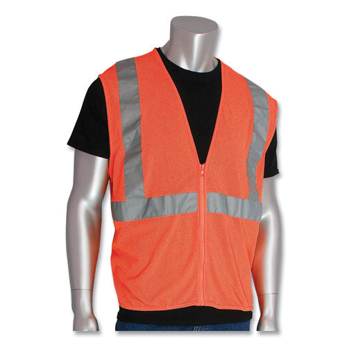 Image of PIP Zipper Safety Vest, 2X-Large, Hi-Viz Orange
