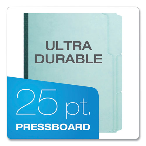 Image of Pendaflex® Pressboard Expanding File Folders, 1/3-Cut Tabs: Assorted, Letter Size, 1" Expansion, Blue, 25/Box