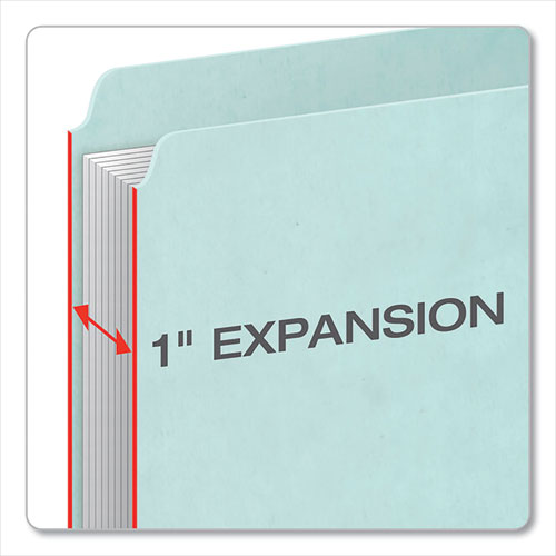 Image of Pendaflex® Pressboard Expanding File Folders, 1/3-Cut Tabs: Assorted, Letter Size, 1" Expansion, Blue, 25/Box