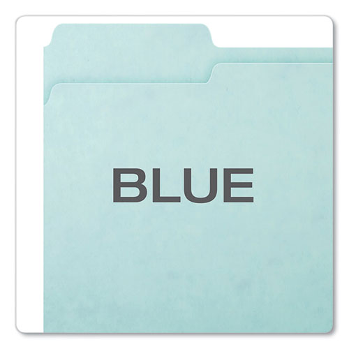 Image of Pendaflex® Pressboard Expanding File Folders, 1/3-Cut Tabs: Assorted, Letter Size, 1" Expansion, Blue, 25/Box
