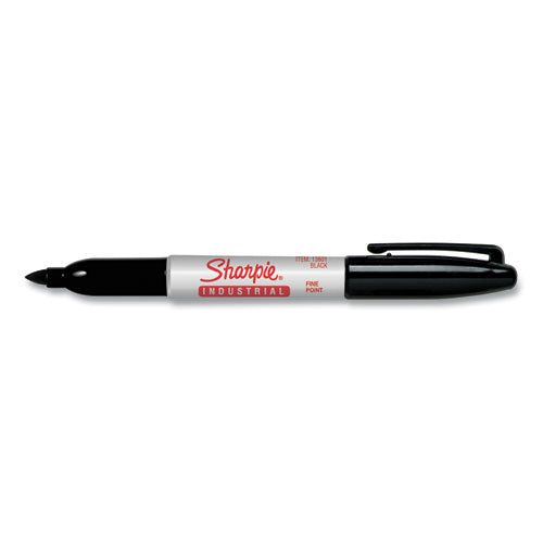 Image of Sharpie® Industrial Permanent Marker, Fine Bullet Tip, Black, Dozen