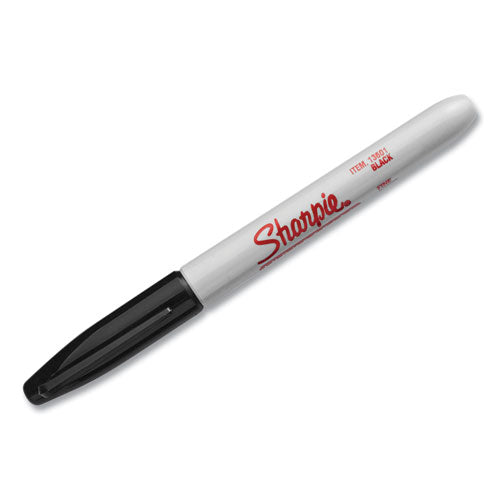 Image of Sharpie® Industrial Permanent Marker, Fine Bullet Tip, Black, Dozen