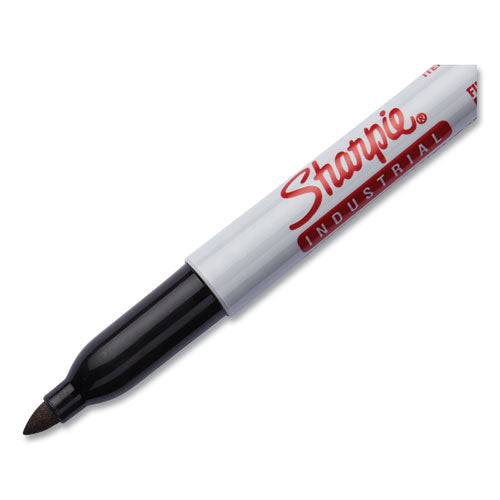 Image of Sharpie® Industrial Permanent Marker, Fine Bullet Tip, Black, Dozen