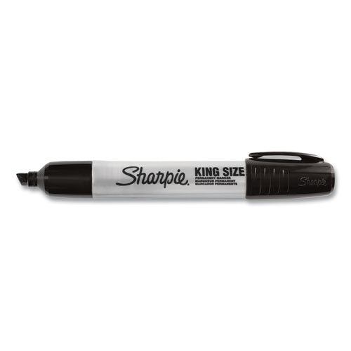 Image of Sharpie® King Size Permanent Marker, Broad Chisel Tip, Black, Dozen