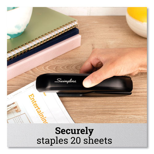 Image of Swingline® Standard Full Strip Desk Stapler, 20-Sheet Capacity, Black