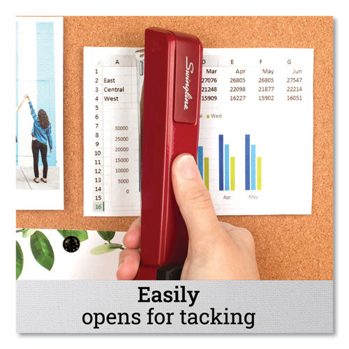 Image of Swingline® 747 Classic Full Strip Stapler, 30-Sheet Capacity, Lipstick Red