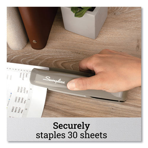Image of Swingline® 747 Business Full Strip Desk Stapler, 30-Sheet Capacity, Steel Gray