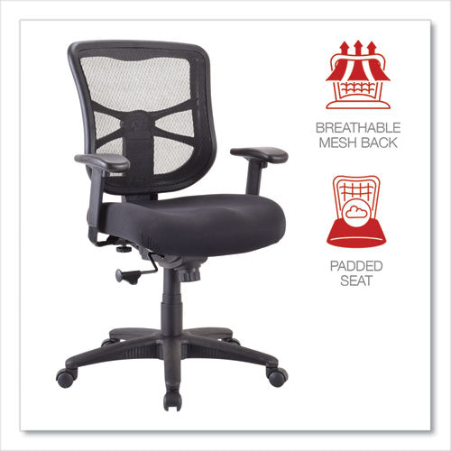 Image of Alera® Alera Elusion Series Mesh Mid-Back Swivel/tilt Chair, Supports Up To 275 Lb, 17.9" To 21.8" Seat Height, Black