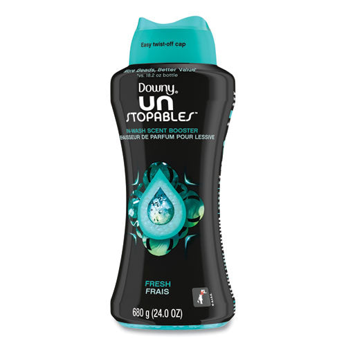 Image of Downy® Unstopables In-Wash Scent Booster Beads, Fresh Scent, 24 oz Pour Bottle, 4/Carton