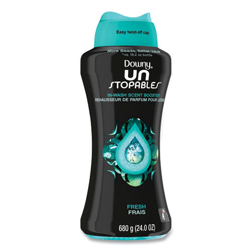 Image of Downy® Unstopables In-Wash Scent Booster Beads, Fresh Scent, 24 oz Pour Bottle, 4/Carton