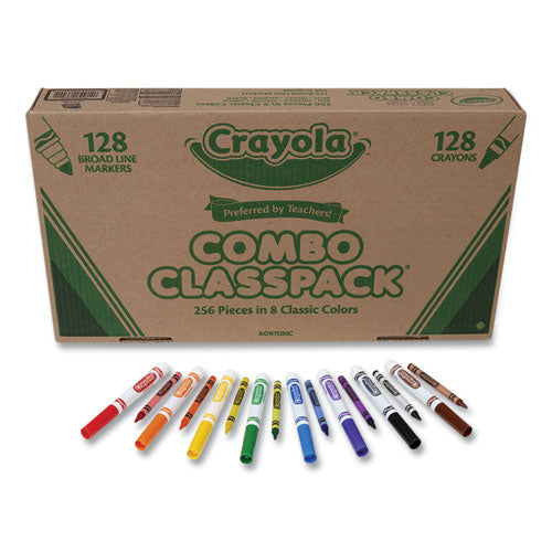 Image of Crayola® Crayons And Markers Combo Classpack, Eight Colors, 256/set