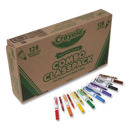 Image of Crayola® Crayons And Markers Combo Classpack, Eight Colors, 256/set
