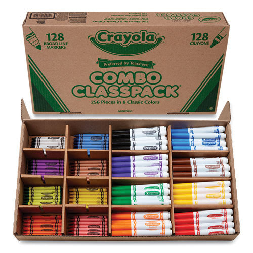 Image of Crayola® Crayons And Markers Combo Classpack, Eight Colors, 256/set