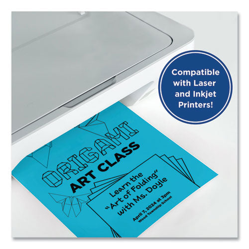Image of PrintWorks® Professional Color Paper, 24 lb Text Weight, 8.5 x 11, Blue, 500/Ream
