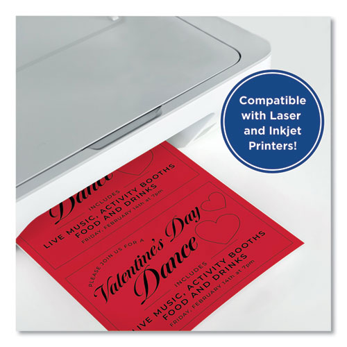 Image of PrintWorks® Professional Color Paper, 24 lb Text Weight, 8.5 x 11, Red, 500/Ream