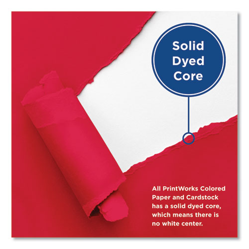 Image of PrintWorks® Professional Color Paper, 24 lb Text Weight, 8.5 x 11, Red, 500/Ream