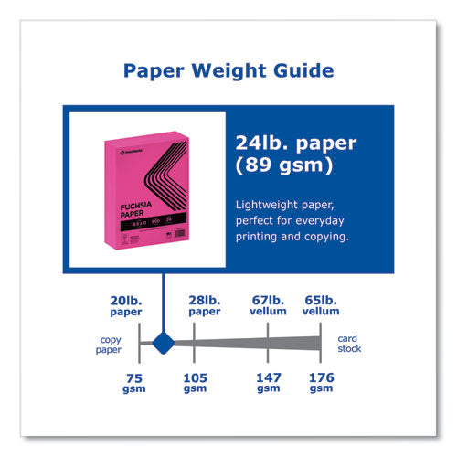 Image of PrintWorks® Professional Color Paper, 24 lb Text Weight, 8.5 x 11, Fuchsia, 500/Ream