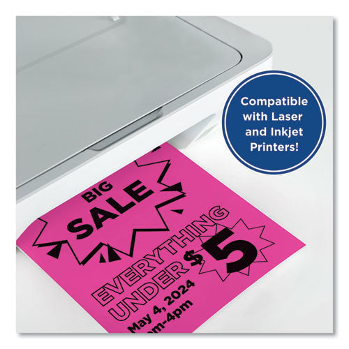 Image of PrintWorks® Professional Color Paper, 24 lb Text Weight, 8.5 x 11, Fuchsia, 500/Ream