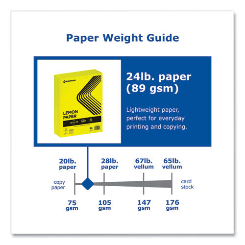Image of PrintWorks® Professional Color Paper, 24 lb Text Weight, 8.5 x 11, Lemon Yellow, 500/Ream