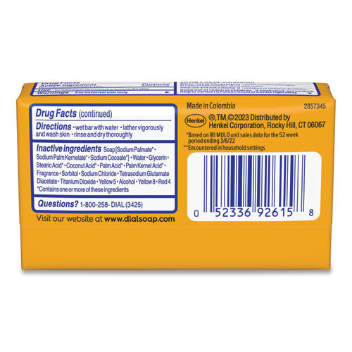 Image of Dial® Deodorant Bar Soap, Iconic Dial Gold Fragrance, 4 oz, 36/Carton