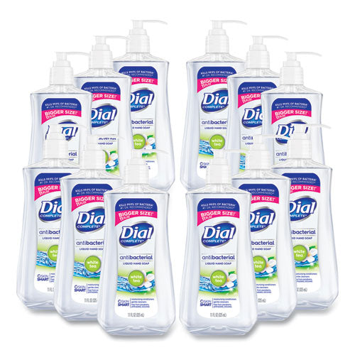 Image of Dial® Antibacterial Liquid Hand Soap, White Tea Scent, 11 oz, 12/Carton
