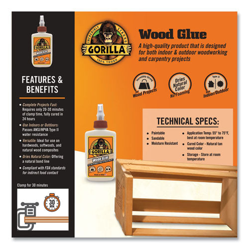 Image of Gorilla® Wood Glue, 4 oz, Dries Light Tan