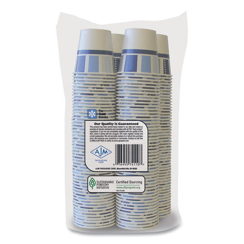 Image of AJM Packaging Corporation Heavy Duty Cold Cups, 3 oz, Paper, Modernware Design, 2,400/Carton