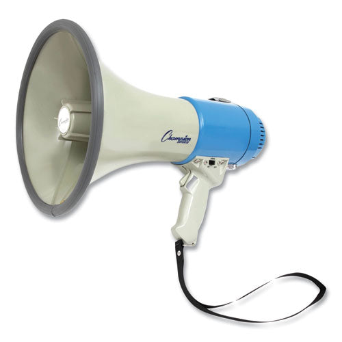 Image of Champion Sports Megaphone, 12 W to 25 W, 1,000 yds Range, White/Blue
