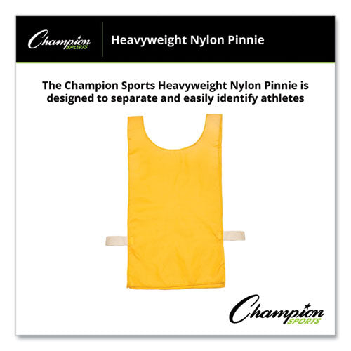 Image of Champion Sports Heavyweight Pinnies, Nylon, One Size, Gold, 1/Dozen