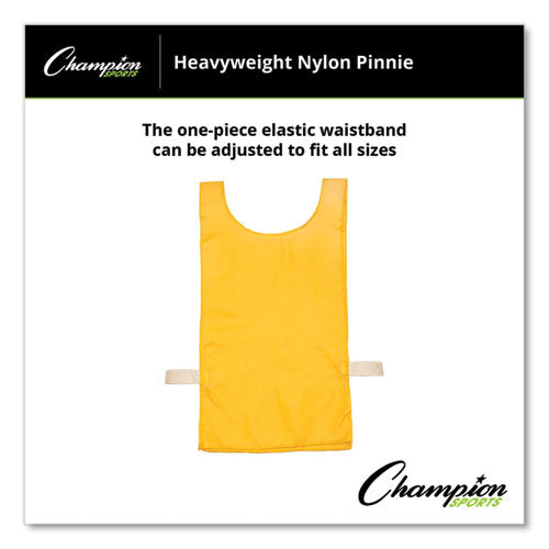 Image of Champion Sports Heavyweight Pinnies, Nylon, One Size, Gold, 1/Dozen