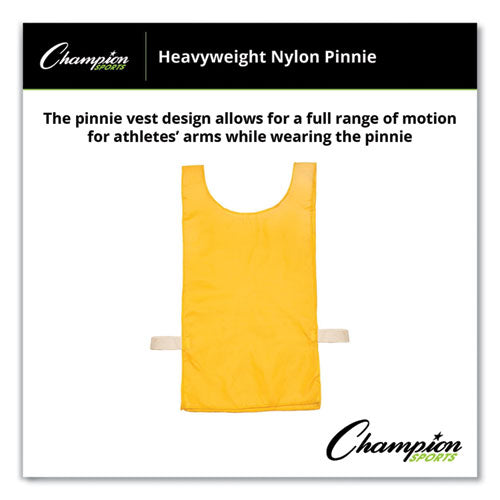 Image of Champion Sports Heavyweight Pinnies, Nylon, One Size, Gold, 1/Dozen