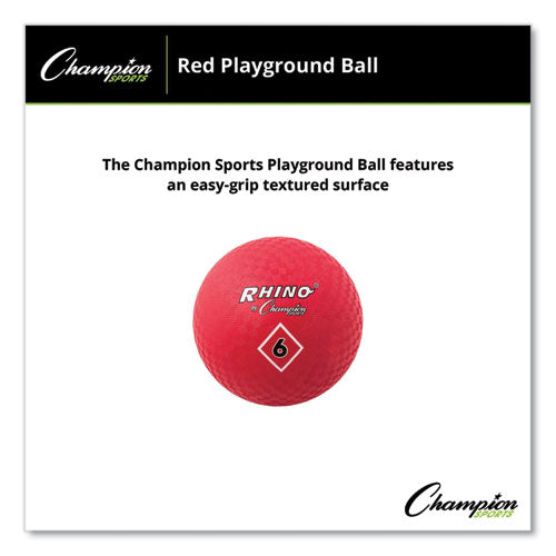 Image of Champion Sports Playground Ball, 6" Diameter, Red