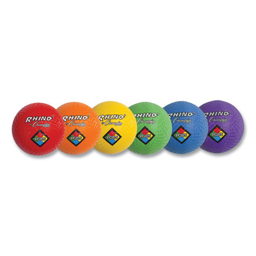 Image of Champion Sports Playground Ball Set, 8.5" Diameter, Assorted Colors, 6/set