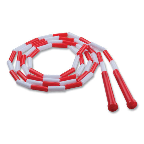 Image of Champion Sports Segmented Plastic Jump Rope, 7 Ft, Red/white