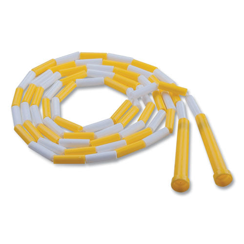 Image of Champion Sports Segmented Plastic Jump Rope, 8 ft, Yellow/White