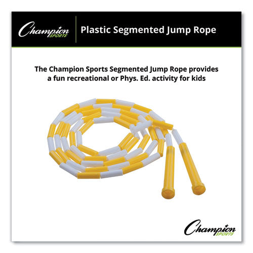 Image of Champion Sports Segmented Plastic Jump Rope, 8 ft, Yellow/White