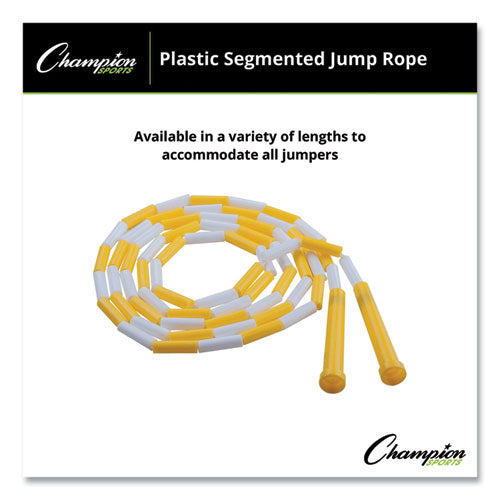 Image of Champion Sports Segmented Plastic Jump Rope, 8 ft, Yellow/White