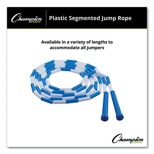 Image of Champion Sports Segmented Plastic Jump Rope, 9 ft, Blue/White