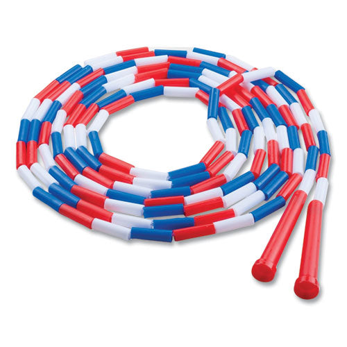 Image of Champion Sports Segmented Plastic Jump Rope, 16 Ft, Red/blue/white