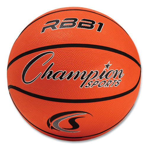 Image of Champion Sports Rubber Sports Ball, For Basketball, No. 7 Size, Official Size, Orange