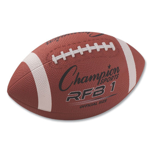 Image of Champion Sports Rubber Sports Ball, Football, Official NFL, No. 9 Size, Brown