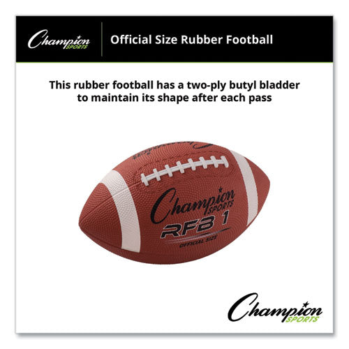 Image of Champion Sports Rubber Sports Ball, Football, Official NFL, No. 9 Size, Brown