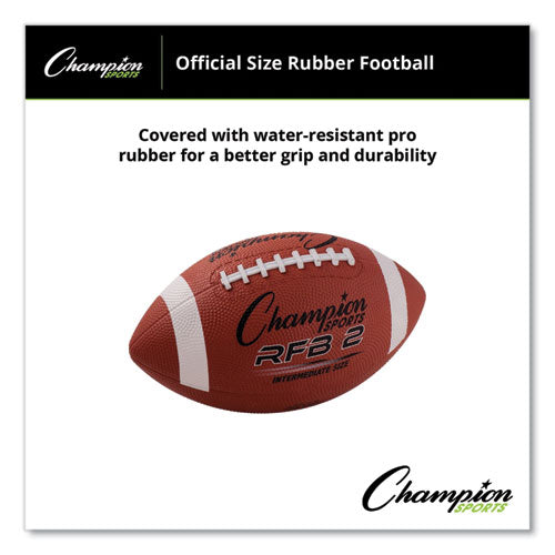 Image of Champion Sports Rubber Sports Ball, For Football, Intermediate Size, Brown