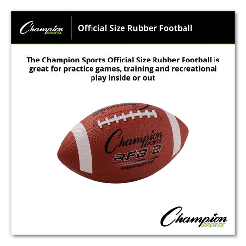 Image of Champion Sports Rubber Sports Ball, For Football, Intermediate Size, Brown